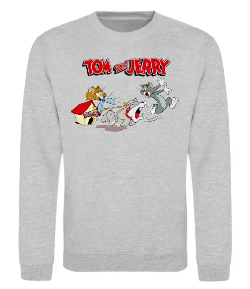 Свитшот Том і Джеррі та пес Серый меланж фото