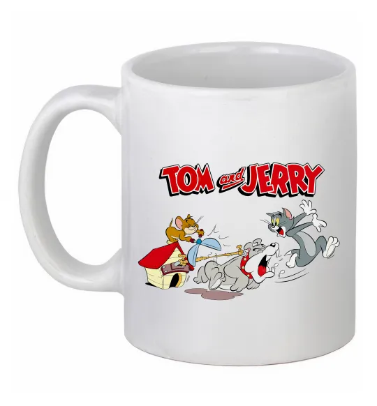Чашка керамическая Том і Джеррі та пес Белый фото