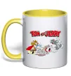 Чашка с цветной ручкой Том і Джеррі та пес Лимонный фото