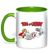 Чашка с цветной ручкой Том і Джеррі та пес Лаймовый фото