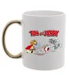 Чашка с цветной ручкой Том і Джеррі та пес Золото фото