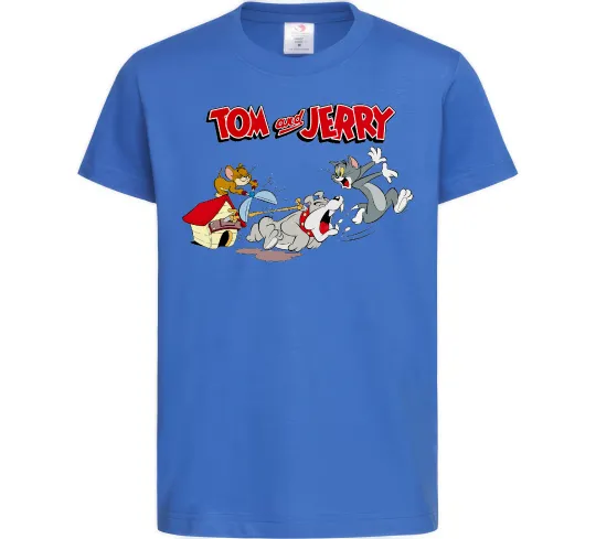 Детская футболка Том і Джеррі та пес Ярко-синий фото