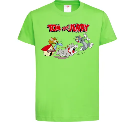 Детская футболка Том і Джеррі та пес Лаймовый фото