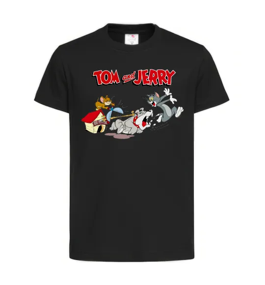 Детская футболка Том і Джеррі та пес Черный фото