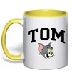 Чашка с цветной ручкой Tom Лимонный фото