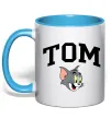 Чашка с цветной ручкой Tom Голубой фото