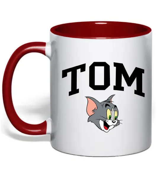 Чашка с цветной ручкой Tom Красный фото