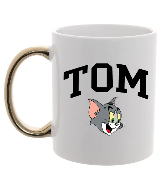 Чашка с цветной ручкой Tom Золото фото