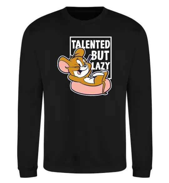Свитшот Talented but lazy Черный фото