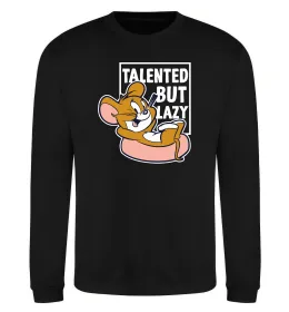Світшот Talented but lazy Чорний фото