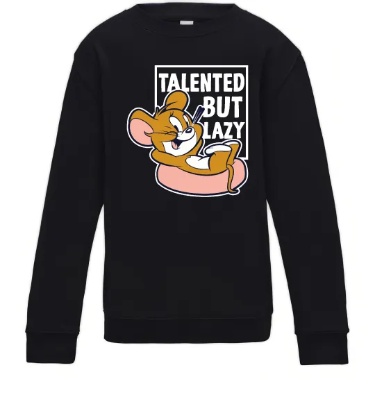 Детский Свитшот Talented but lazy Черный фото