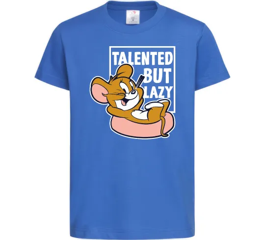 Детская футболка Talented but lazy Ярко-синий фото