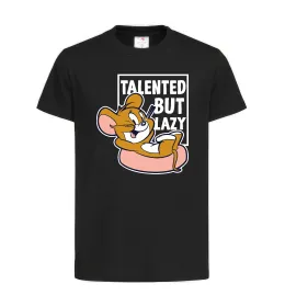 Детская футболка Talented but lazy Черный фото