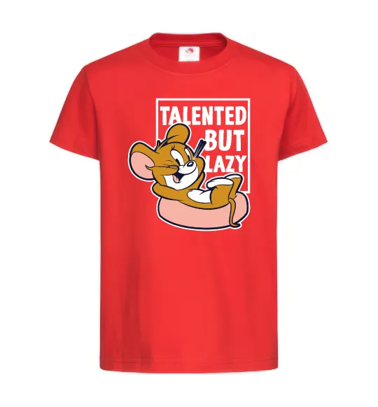 Детская футболка Talented but lazy Красный фото