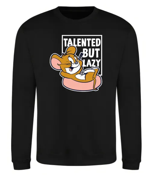 Свитшот Talented but lazy Черный фото