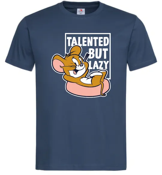 Мужская футболка Talented but lazy Темно-синий фото