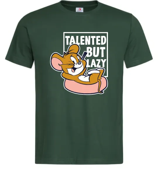 Мужская футболка Talented but lazy Темно-зеленый фото