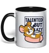 Чашка с цветной ручкой Talented but lazy Черный фото