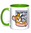 Чашка с цветной ручкой Talented but lazy Лаймовый фото