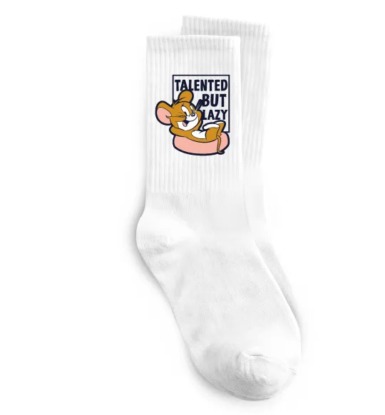 Носки Talented but lazy Белый фото