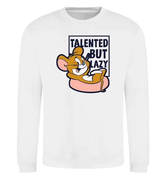 Свитшот Talented but lazy Белый фото