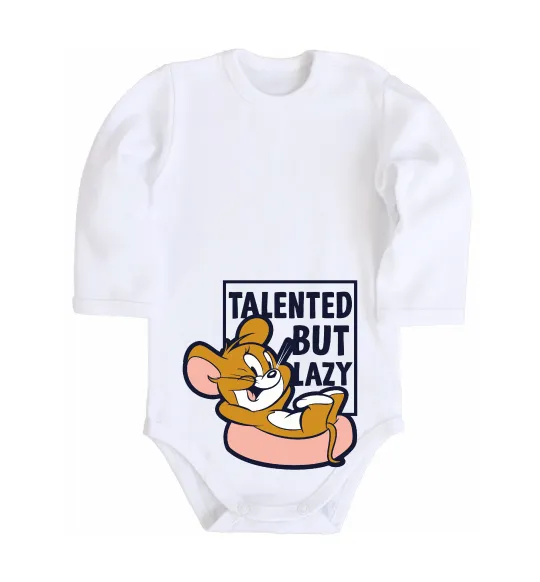 Детский боди Talented but lazy Белый фото