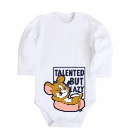 Детский боди Talented but lazy Белый фото