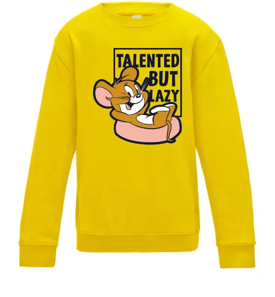 Детский Свитшот Talented but lazy Солнечно желтый фото