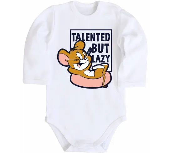 Детский боди Talented but lazy Белый фото