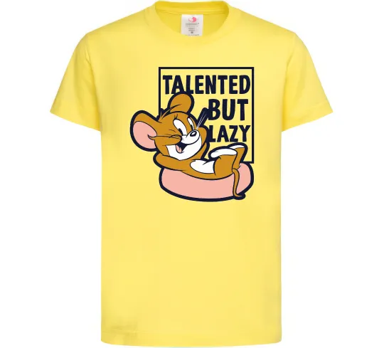 Детская футболка Talented but lazy Лимонный фото
