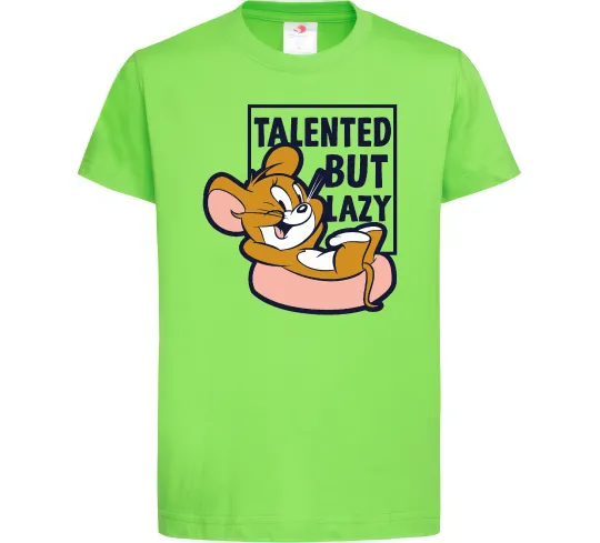 Детская футболка Talented but lazy Лаймовый фото