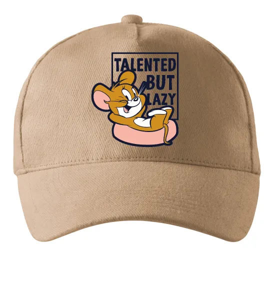 Кепка Talented but lazy Песочный фото