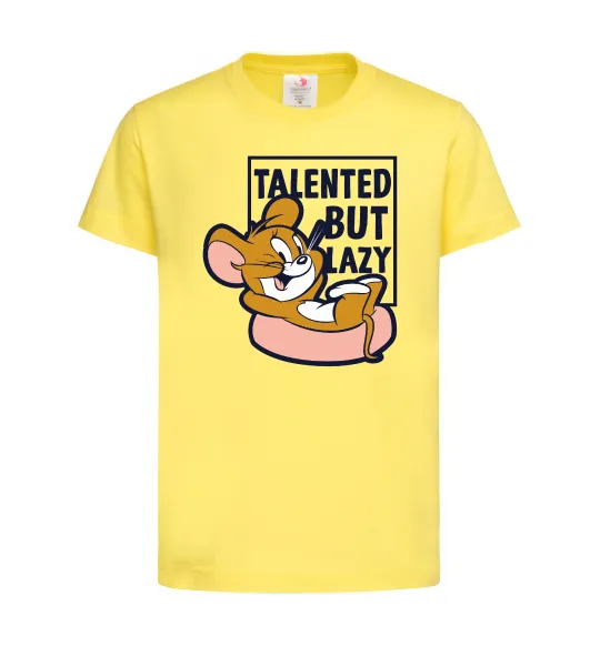 Детская футболка Talented but lazy Лимонный фото