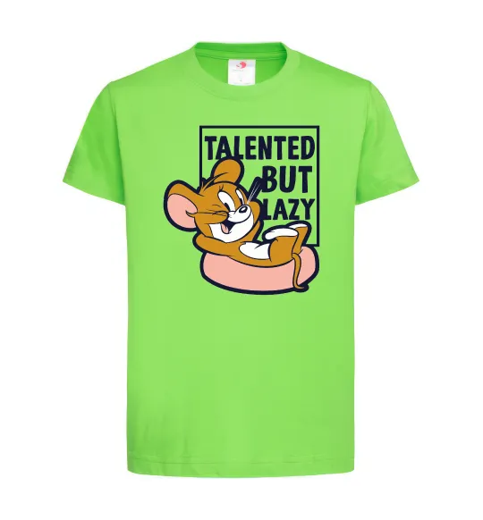 Детская футболка Talented but lazy Лаймовый фото