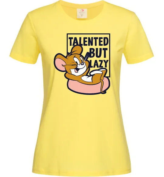 Женская футболка Talented but lazy Лимонный фото