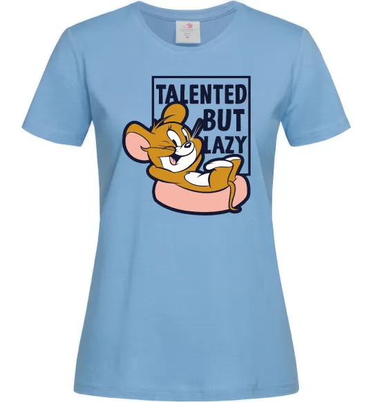 Женская футболка Talented but lazy Голубой фото