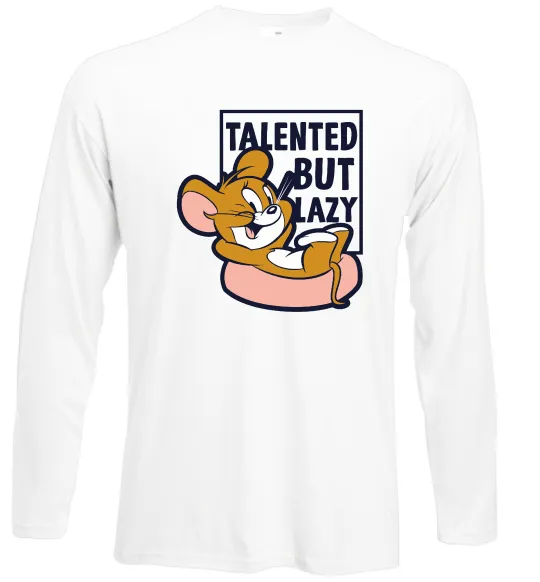 Лонгслив Talented but lazy Белый фото