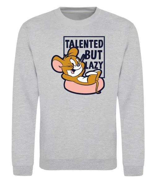 Свитшот Talented but lazy Серый меланж фото