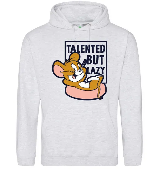 Женская толстовка (худи) Talented but lazy Серый меланж фото