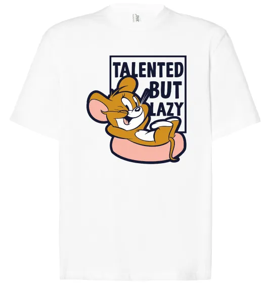 Футболка Оверсайз Talented but lazy Белый фото