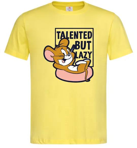 Мужская футболка Talented but lazy Лимонный фото