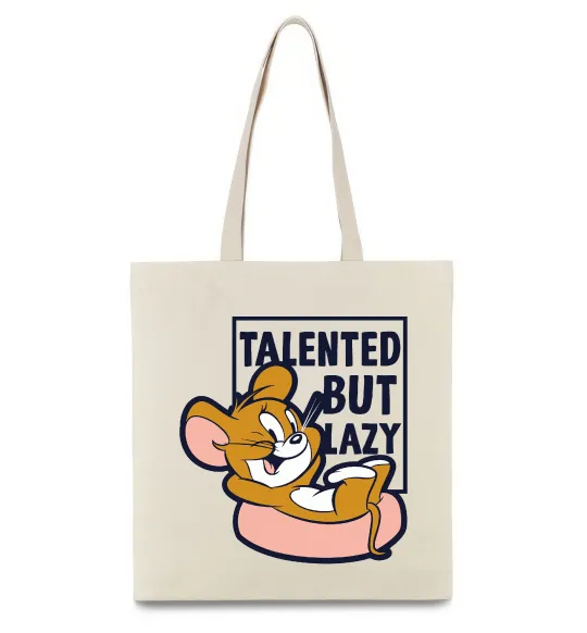Эко-сумка Talented but lazy Бежевый фото