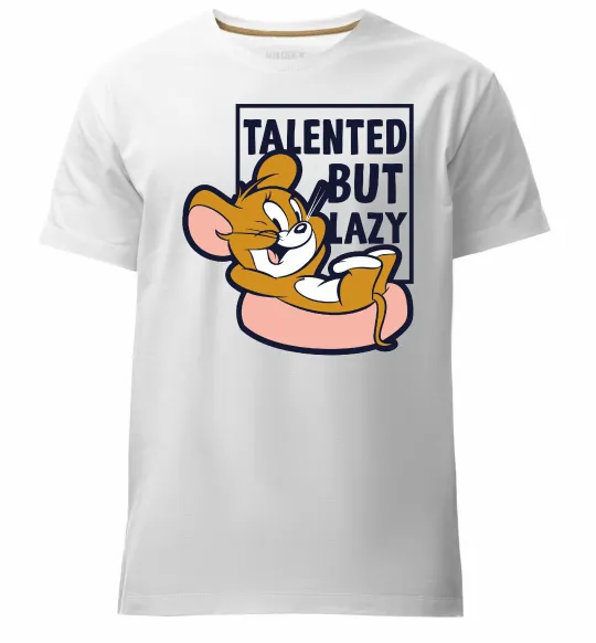 Мужская премиум футболка Talented but lazy Белый фото