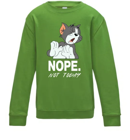 Детский Свитшот Nope Not today Лаймовый фото
