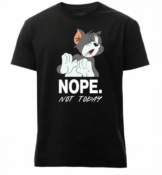 Мужская премиум футболка Nope Not today Черный фото