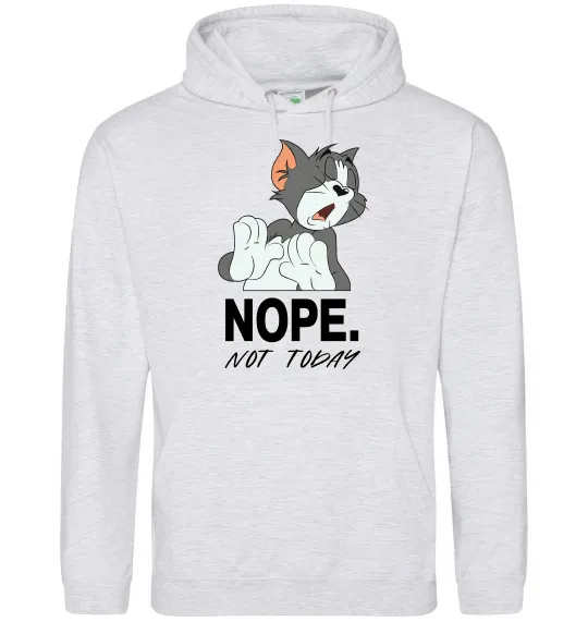 Мужская толстовка (худи) Nope Not today Серый меланж фото