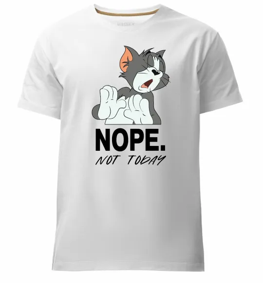 Мужская премиум футболка Nope Not today Белый фото