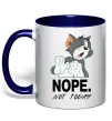 Чашка с цветной ручкой Nope Not today Глубокий темно-синий фото