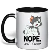 Чашка с цветной ручкой Nope Not today Черный фото