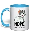 Чашка с цветной ручкой Nope Not today Голубой фото